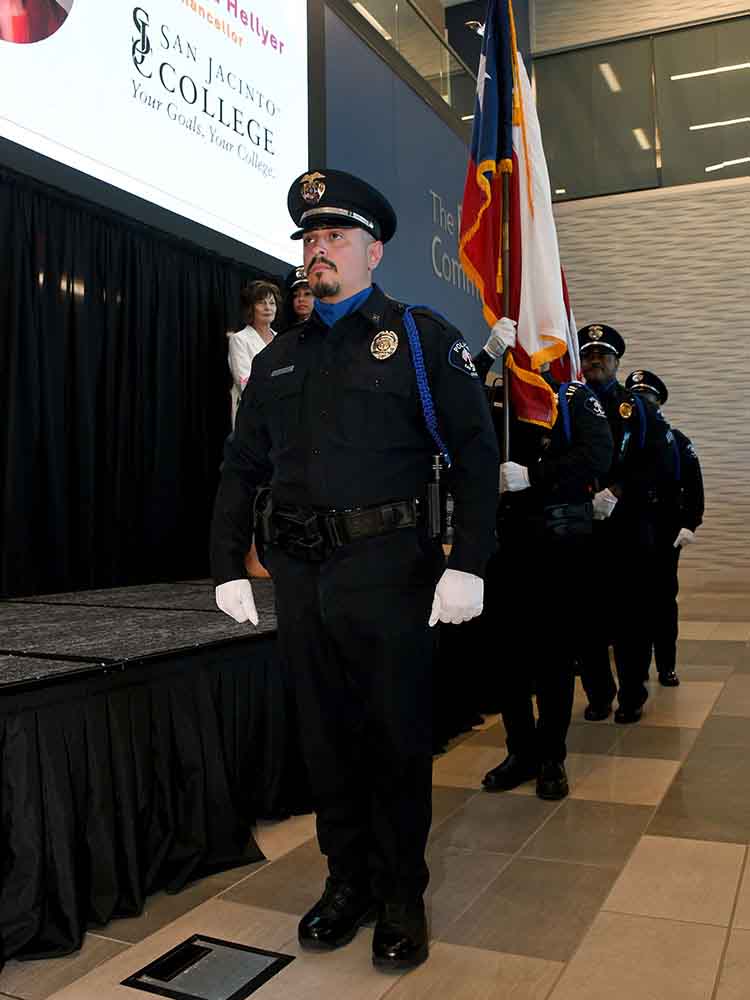 Officer standing at attention