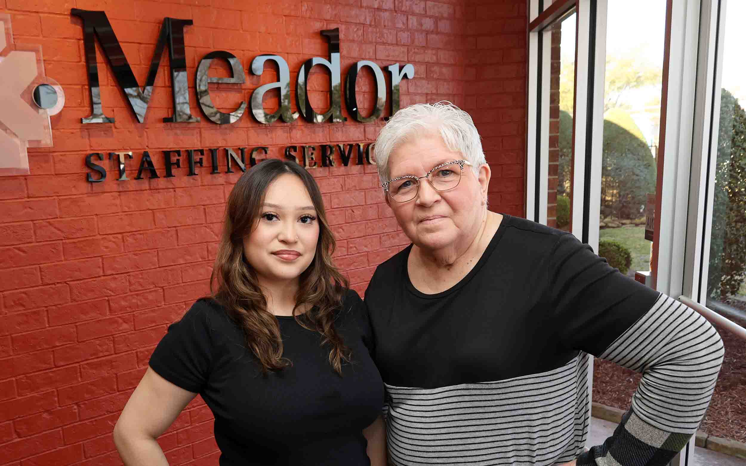 Rita Townsend (left) and Jasmin Castillo of Meador Staffing Services